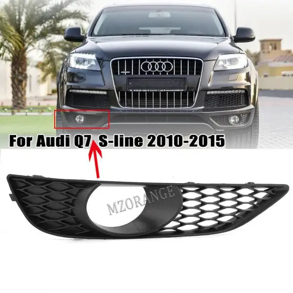 3-Piece Front Bumper Lower Cover & Fog Light Bezels For 2010-2015 Audi Q7 - Left Side, Unpainted ABS Plastic