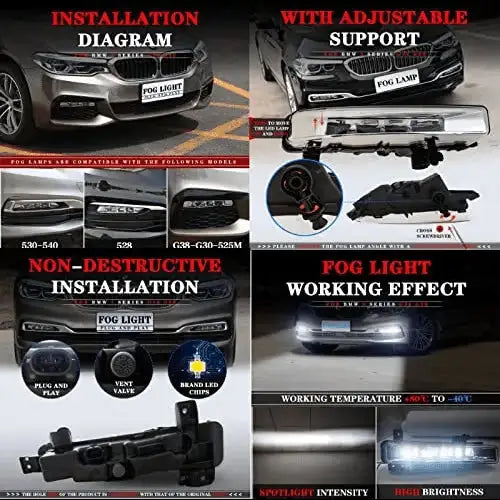 Car Craft Fog Lamp Fog Light Compatible With Bmw 5 Series