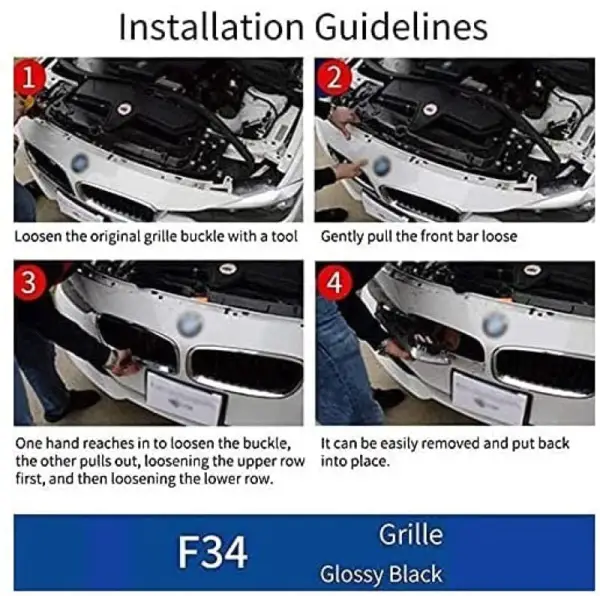 Car Craft Front Bumper Grill Compatible With Bmw 3 Series Gt