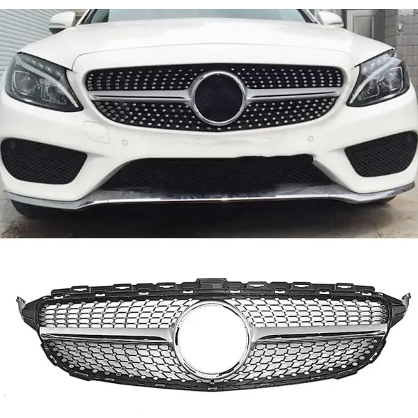 Car Craft Front Bumper Grill Compatible With Mercedes Benz C