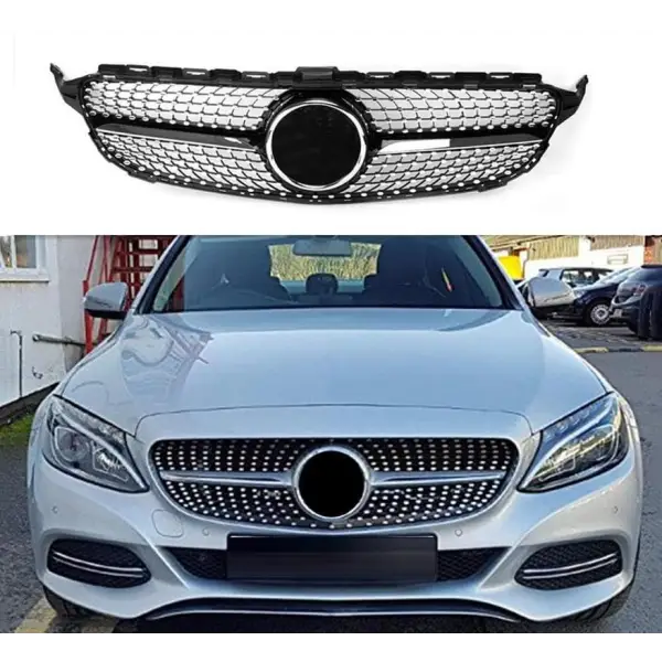 Car Craft Front Bumper Grill Compatible With Mercedes Benz C