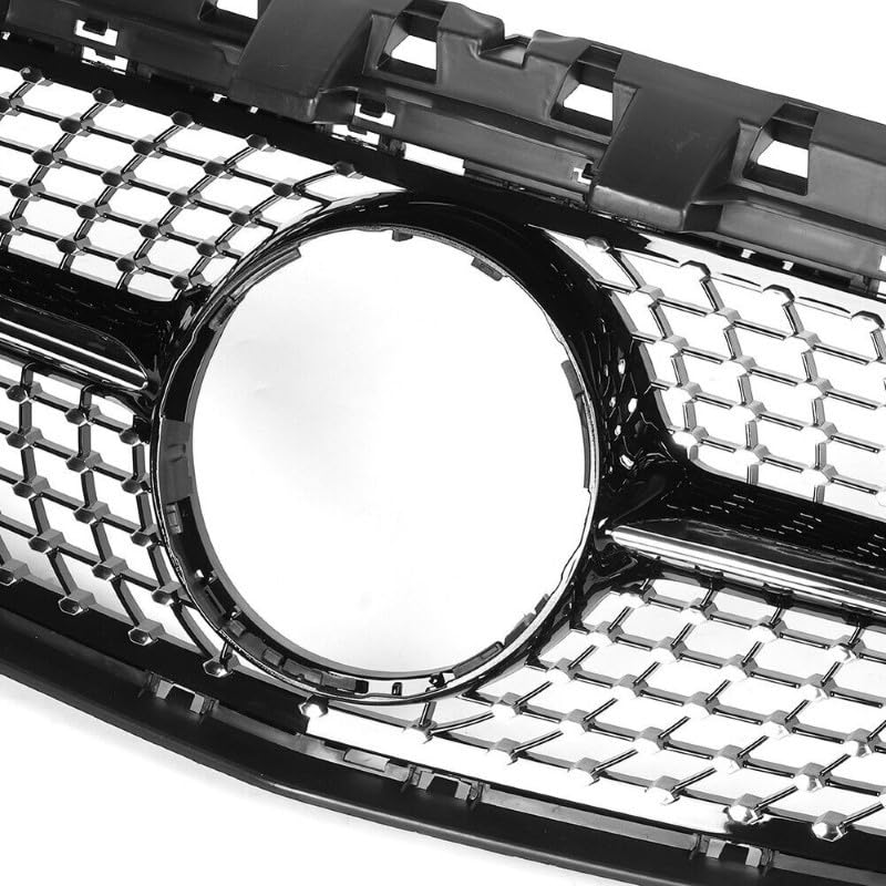 Car Craft Front Bumper Grill Compatible With Mercedes Benz Cla W117 2014-2019 Front Bumper Grill W117 Grill Diamond Black - CAR CRAFT INDIA