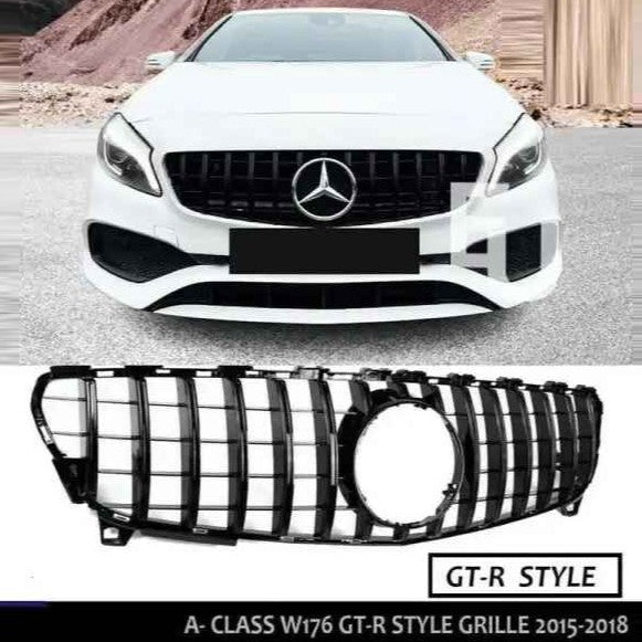 Car Craft Compatible With Mercedes Benz A Class LCI 2016-2019 Front Bumper Show Grill AMG Gtr Black 2016 CC-1704 USA
