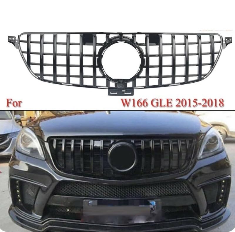 Car Craft Front Bumper Grill Compatible With Mercedes Gle W166 X166 2016-2020 Gle 63 Gle 55 Gle 65 Front Bumper Panamericana Grill W166 Grill Gtr Black Gle - CAR CRAFT INDIA