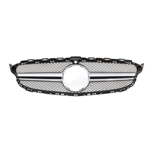 Car Craft Front Bumper Grill Compatible With Mercedes Benz C Class W205 2014-2019 Front Bumper Grill W205 Grill Amg Silver - CAR CRAFT INDIA