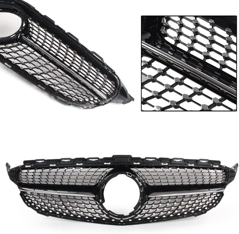 Car Craft Front Bumper Grill Compatible With Mercedes Benz C Class W205 2019-2022 Front Bumper Grill W205 Grill Diamond Black Lci - CAR CRAFT INDIA