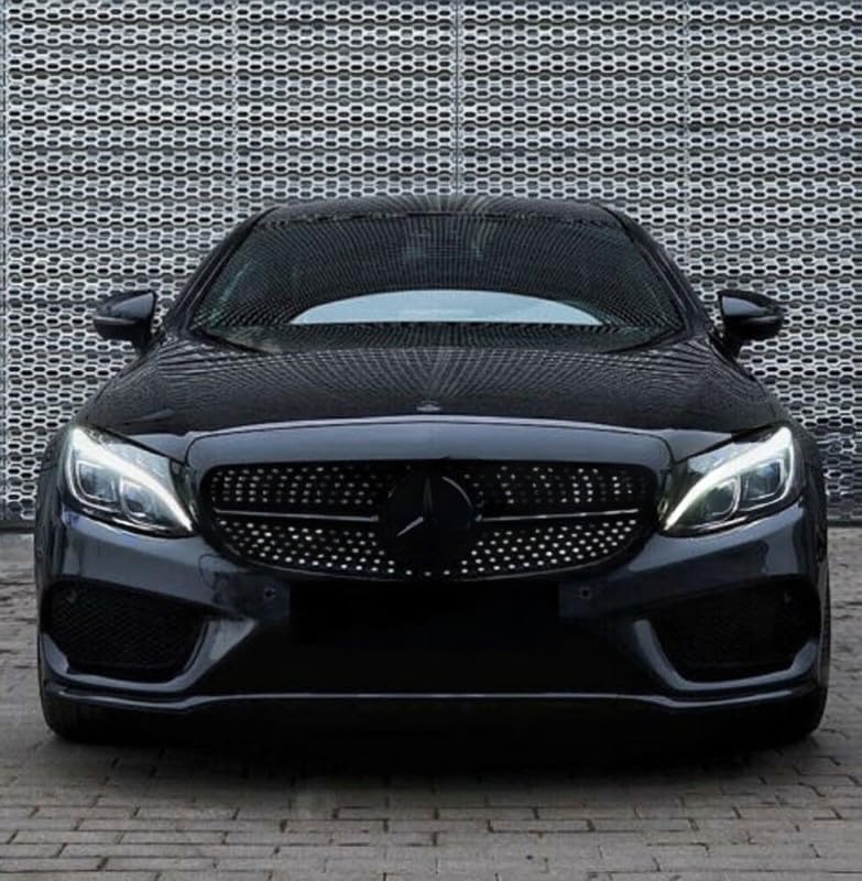 Car Craft Front Bumper Grill Compatible With Mercedes Benz C Class W205 2019-2022 Front Bumper Grill W205 Grill Diamond Black Lci - CAR CRAFT INDIA