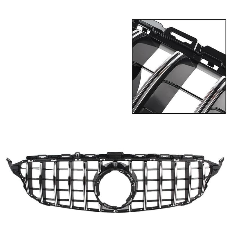 Car Craft Front Bumper Grill Compatible With Mercedes Benz C Class W205 2019-2022 Front Bumper Grill W205 Grill Gtr Silver Lci - CAR CRAFT INDIA