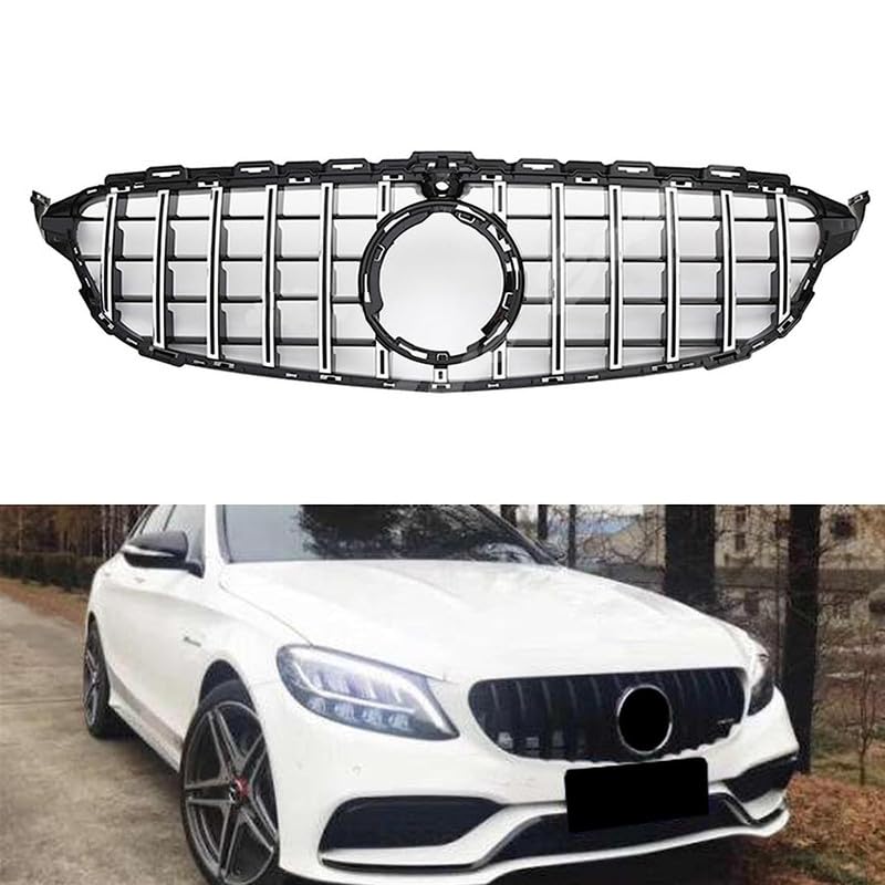 Car Craft Front Bumper Grill Compatible With Mercedes Benz C Class W205 2019-2022 Front Bumper Grill W205 Grill Gtr Black Lci - CAR CRAFT INDIA