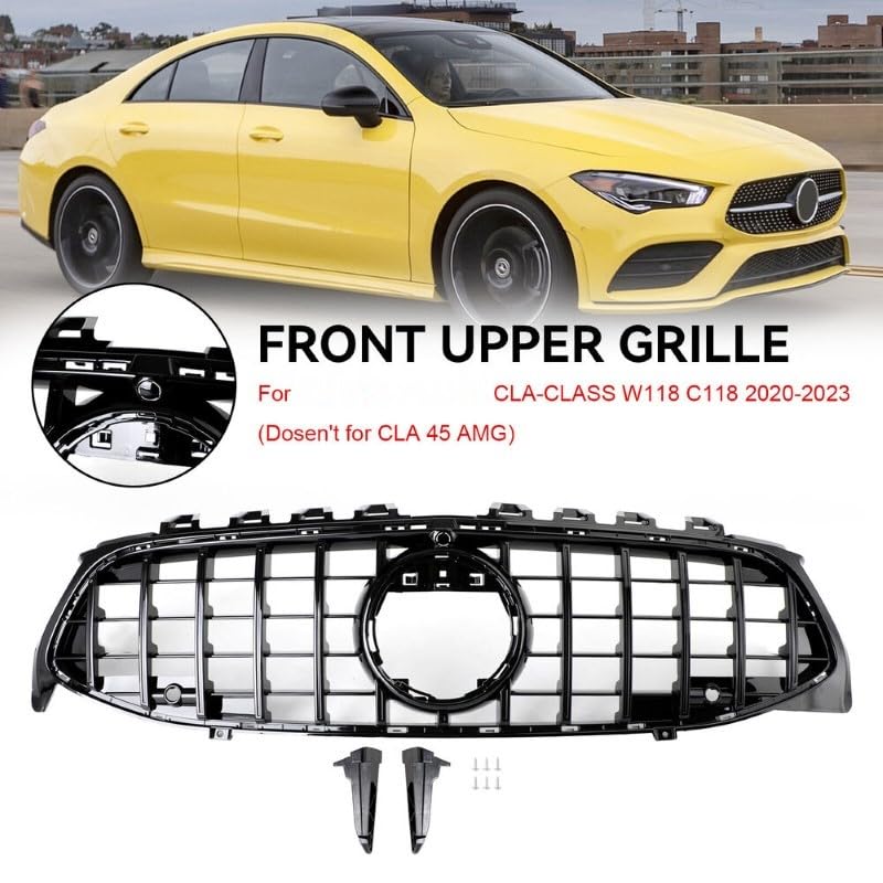 Car Craft Front Bumper Grill Compatible With Mercedes Benz Cla W118 2020-2023 Front Bumper Grill W118 Grill Gtr Black - CAR CRAFT INDIA