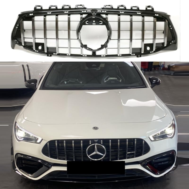 Car Craft Front Bumper Grill Compatible With Mercedes Benz Cla W118 2020-2023 Front Bumper Grill W118 Grill Gtr Silver - CAR CRAFT INDIA