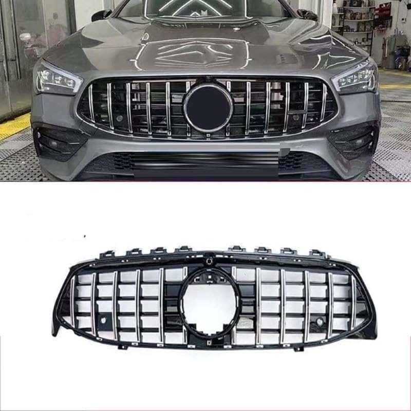 Car Craft Front Bumper Grill Compatible With Mercedes Benz Cla W118 2020-2023 Front Bumper Grill W118 Grill Gtr Silver - CAR CRAFT INDIA