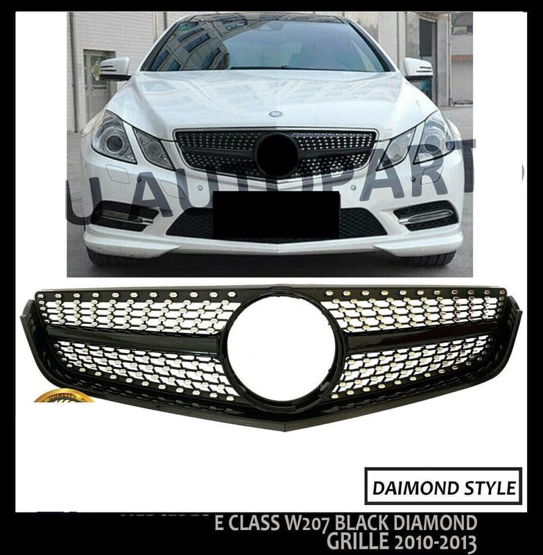 Car Craft Front Bumper Grill Compatible With Mercedes Benz E Class W207 2009-2013 Coupe Convertible Cabrolette Front Bumper Grill W207 Grill Diamond Black - CAR CRAFT INDIA