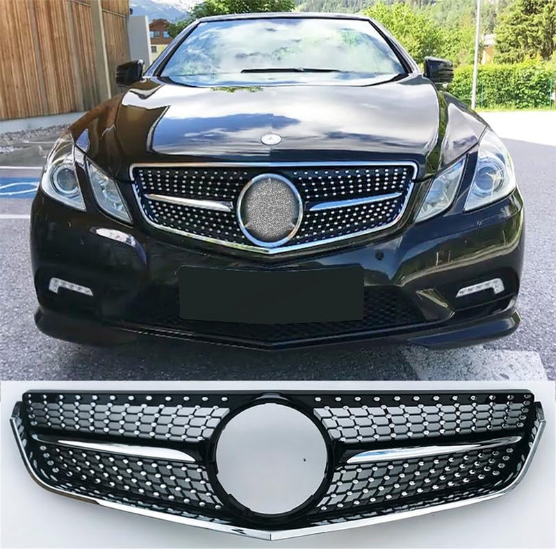 Car Craft Front Bumper Grill Compatible With Mercedes Benz E Class W207 2009-2013 Coupe Convertible Cabrolette Front Bumper Grill W207 Grill Diamond Silver - CAR CRAFT INDIA