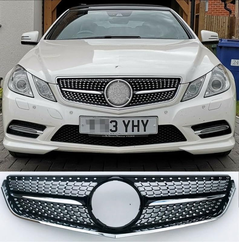 Car Craft Front Bumper Grill Compatible With Mercedes Benz E Class W207 2009-2013 Coupe Convertible Cabrolette Front Bumper Grill W207 Grill Diamond Silver - CAR CRAFT INDIA