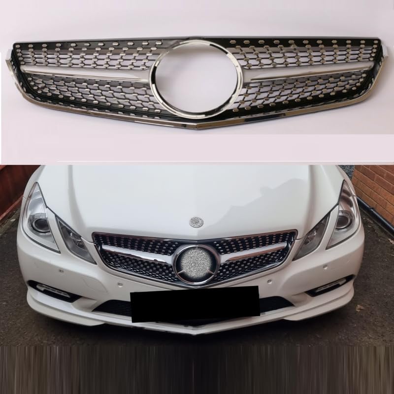 Car Craft Front Bumper Grill Compatible With Mercedes Benz E Class W207 2009-2013 Coupe Convertible Cabrolette Front Bumper Grill W207 Grill Diamond Silver - CAR CRAFT INDIA