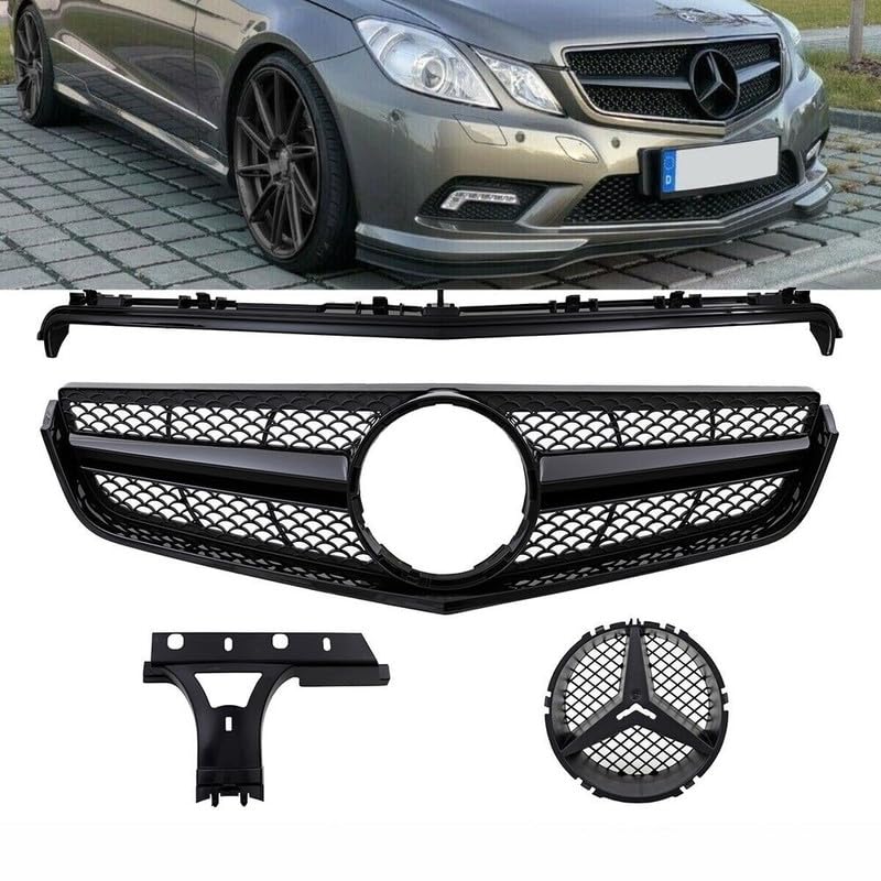 Car Craft Front Bumper Grill Compatible With Mercedes Benz E Class W207 2009-2013 Coupe Convertible Cabrolette Front Bumper Grill W207 Grill Diamond Black - CAR CRAFT INDIA