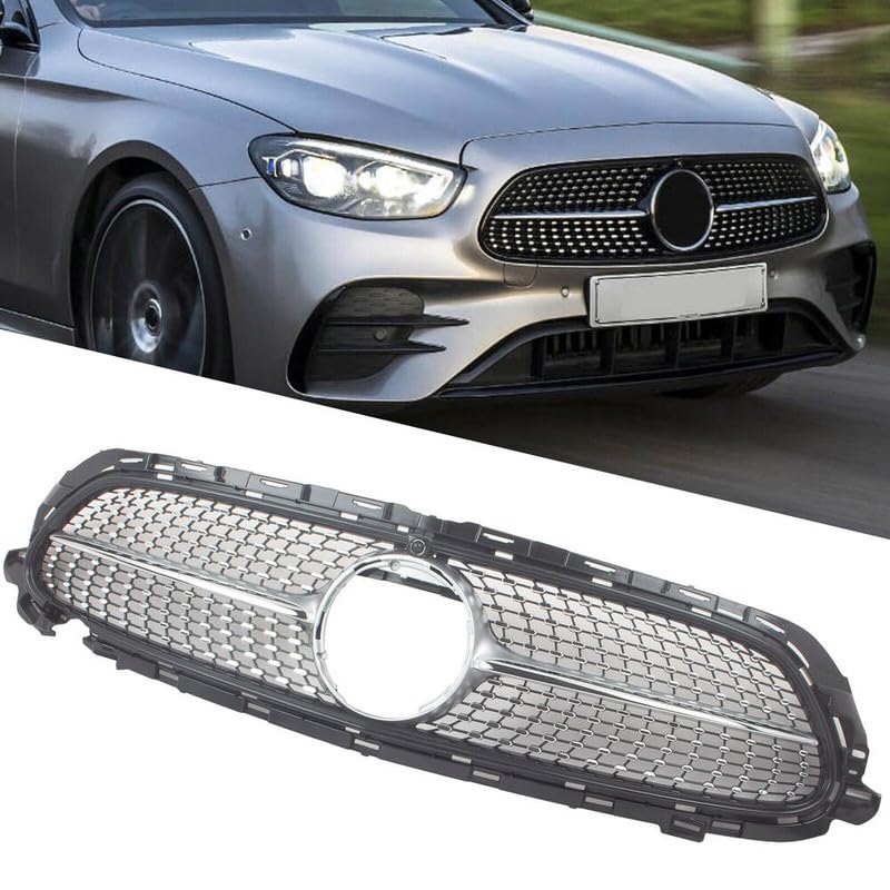 Car Craft Front Bumper Grill Compatible With Mercedes Benz E Class W213 Lci 2021-2023 Front Bumper Grill Panamericana Gt Sports W213 Grill Diamond Silver Lci Amg Sports - CAR CRAFT INDIA