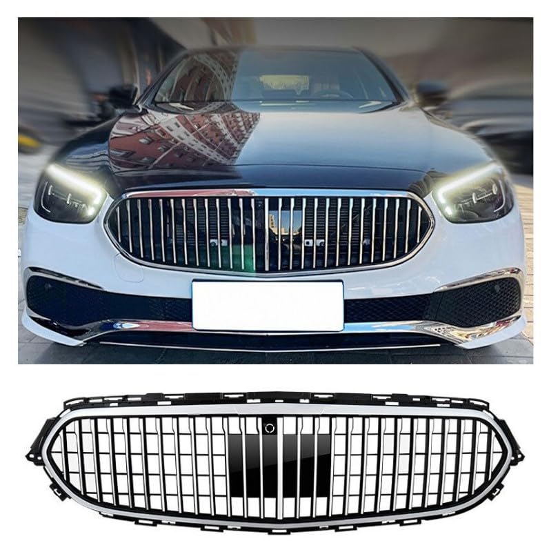 Car Craft Front Bumper Grill Compatible With Mercedes Benz E Class W213 Lci 2021-2023 Front Bumper Grill W213 Grill Maybach Silver Lci - CAR CRAFT INDIA