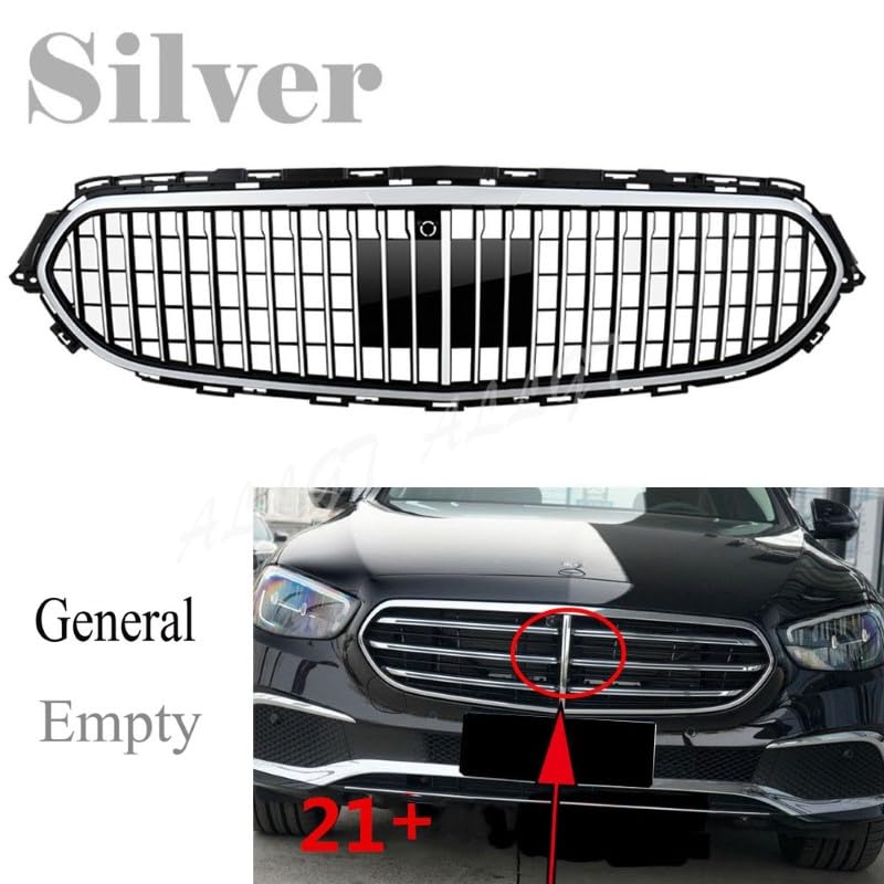 Car Craft Front Bumper Grill Compatible With Mercedes Benz E Class W213 Lci 2021-2023 Front Bumper Grill W213 Grill Maybach Silver Lci - CAR CRAFT INDIA