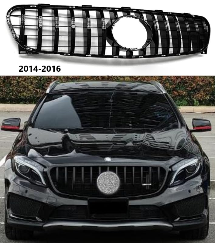 Car Craft Front Bumper Grill Compatible With Mercedes Gla W156 X156 2014-2016 Front Bumper Panamericana Grill W156 Grill Gtr Black - CAR CRAFT INDIA