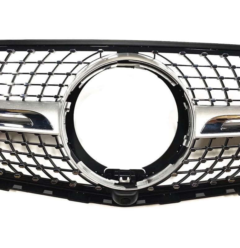 Car Craft Front Bumper Grill Compatible With Mercedes Glc W253 X256 2015-2019 Front Bumper Panamericana Grill W253 Grill Diamond Silver - CAR CRAFT INDIA