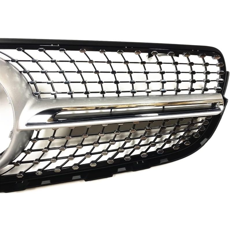 Car Craft Front Bumper Grill Compatible With Mercedes Glc W253 X256 2015-2019 Front Bumper Panamericana Grill W253 Grill Diamond Silver - CAR CRAFT INDIA