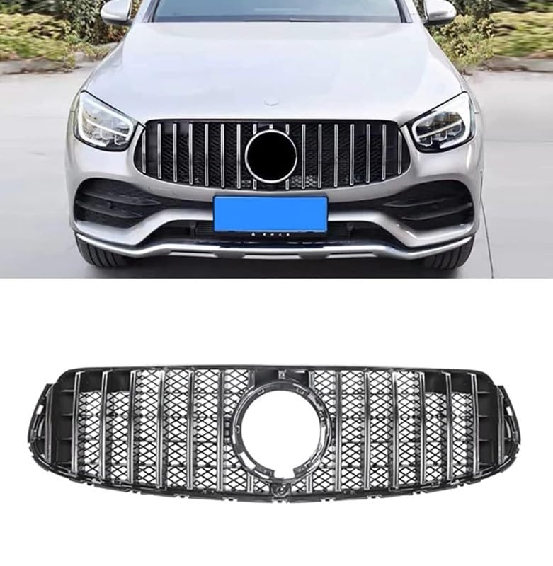 Car Craft Front Bumper Grill Compatible With Mercedes Glc W253 X256 2020-2023 Front Bumper Panamericana Grill W253 Grill Dynamic Gtr Black Lci - CAR CRAFT INDIA