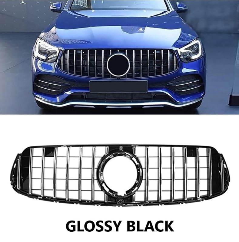 Car Craft Front Bumper Grill Compatible With Mercedes Glc W253 X256 2020-2023 Front Bumper Panamericana Grill W253 Grill Dynamic Gtr Black Lci - CAR CRAFT INDIA