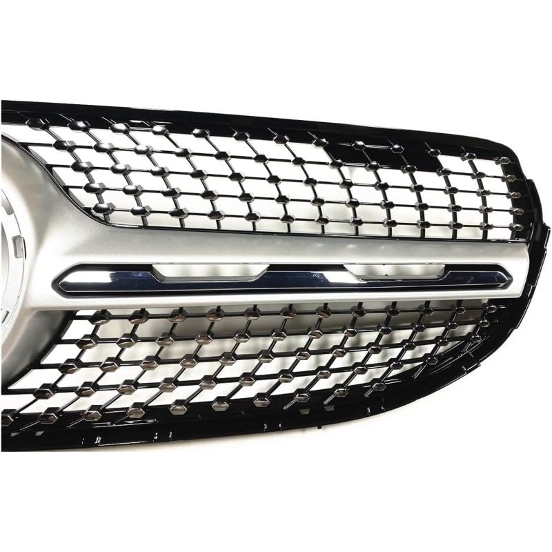 Car Craft Front Bumper Grill Compatible With Mercedes Glc W253 X256 2020-2023 Front Bumper Panamericana Grill W253 Grill Dynamic Diamond Silver Lci - CAR CRAFT INDIA