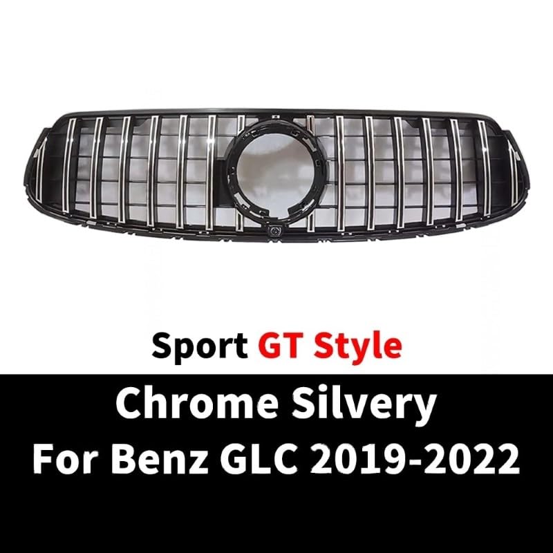 Car Craft Front Bumper Grill Compatible With Mercedes Glc W253 X256 2020-2023 Glc 63 Glc 65 Coupe Front Bumper Panamericana Grill W253 Grill Coupe Gtr Silver Lci - CAR CRAFT INDIA