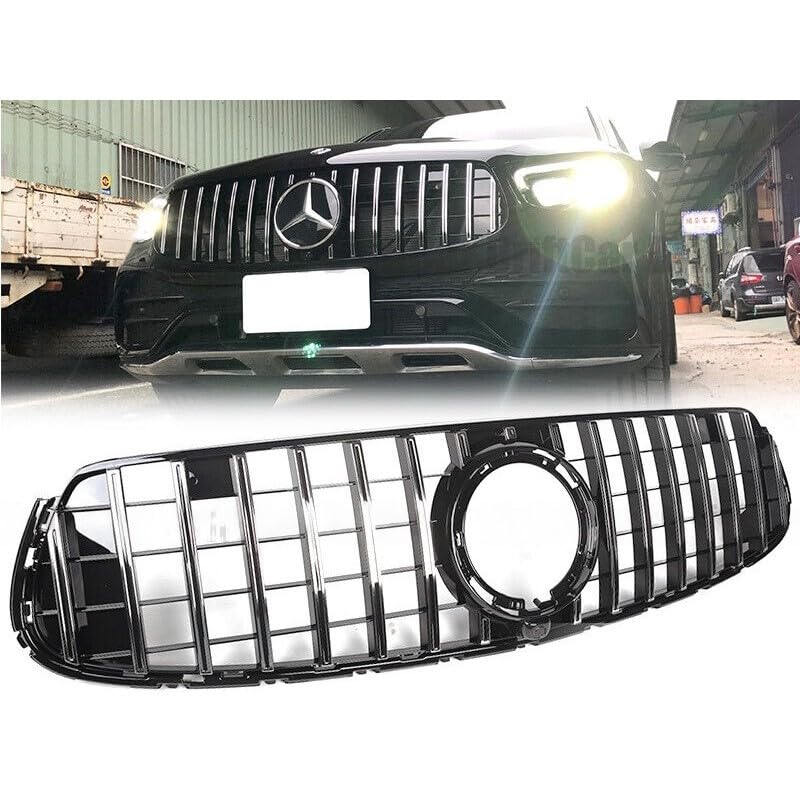 Car Craft Front Bumper Grill Compatible With Mercedes Glc W253 X256 2020-2023 Glc 63 Glc 65 Coupe Front Bumper Panamericana Grill W253 Grill Coupe Gtr Silver Lci - CAR CRAFT INDIA