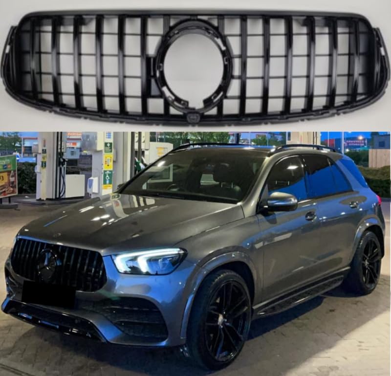 Car Craft Front Bumper Grill Compatible With Mercedes Glc W253 X256 2020-2023 Glc 63 Glc 65 Coupe Front Bumper Panamericana Grill W253 Grill Coupe Gtr Black Lci - CAR CRAFT INDIA