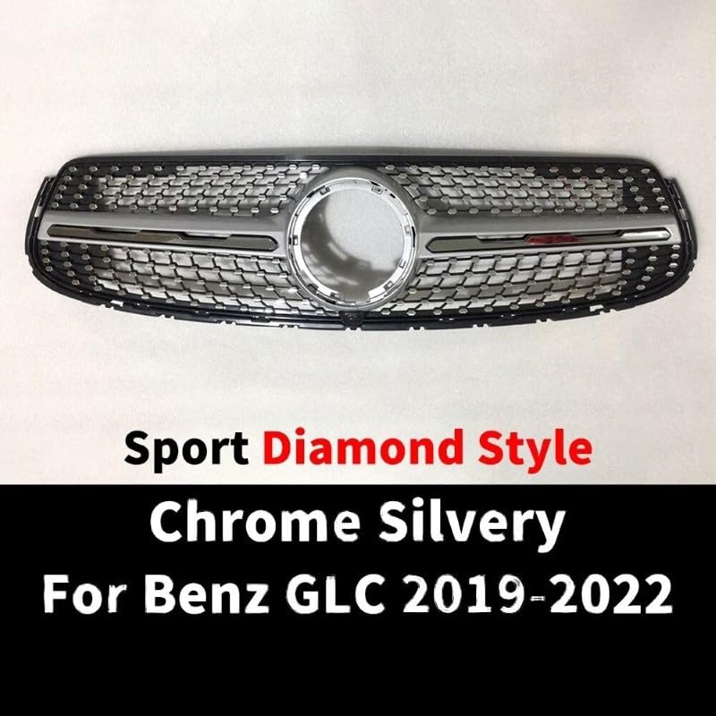 Car Craft Front Bumper Grill Compatible With Mercedes Glc W253 X256 2020-2023 Glc 63 Glc 65 Coupe Front Bumper Panamericana Grill W253 Grill Coupe Diamond Silver Lci - CAR CRAFT INDIA