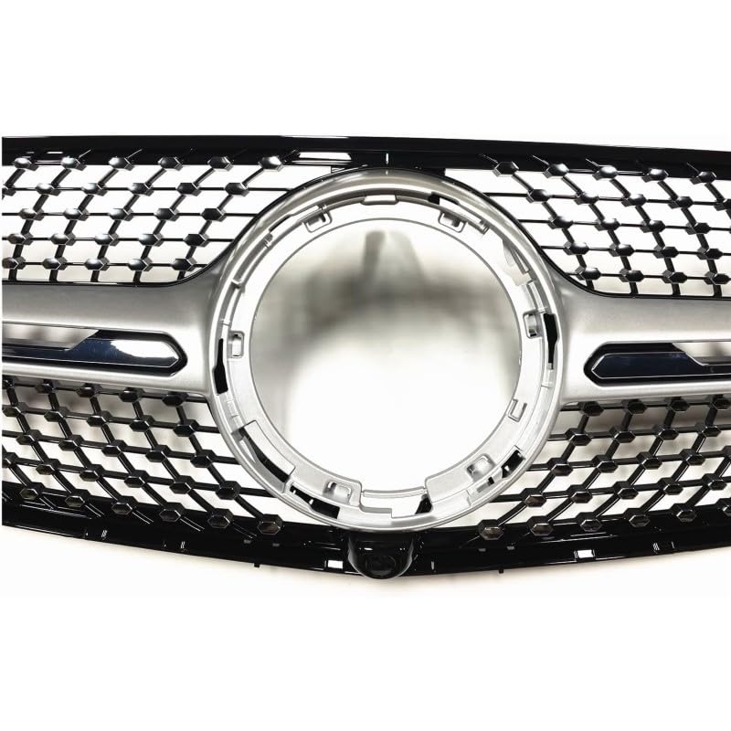 Car Craft Front Bumper Grill Compatible With Mercedes Glc W253 X256 2020-2023 Front Bumper Panamericana Grill W253 Grill Dynamic Diamond Silver Lci - CAR CRAFT INDIA