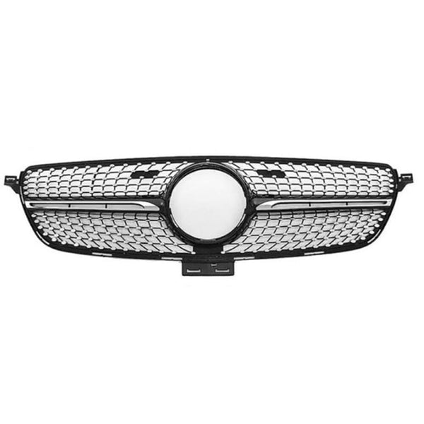Car Craft Front Bumper Grill Compatible With Mercedes Gle W166 X166 2016-2020 Gle 63 Gle 55 Gle 65 Front Bumper Panamericana Grill W166 Grill Diamond Silver Gle - CAR CRAFT INDIA