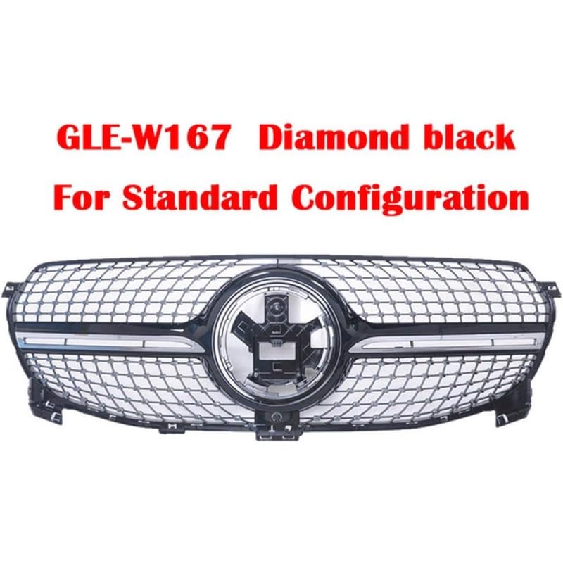 Car Craft Front Bumper Grill Compatible With Mercedes Gle W167 X167 2019-2023 Front Bumper Panamericana Grill W167 Grill Diamond Black Dynamic Gle - CAR CRAFT INDIA