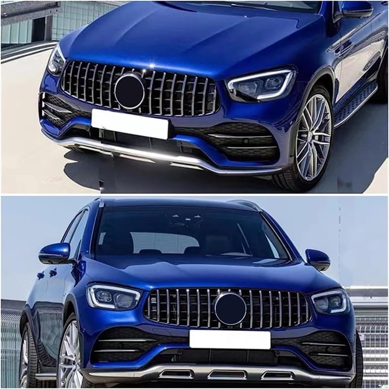 Car Craft Front Bumper Grill Compatible With Mercedes Gle W167 X167 2019-2023 Sports Amg Version Front Bumper Panamericana Grill W167 Grill Gtr Silver Amg Gle - CAR CRAFT INDIA