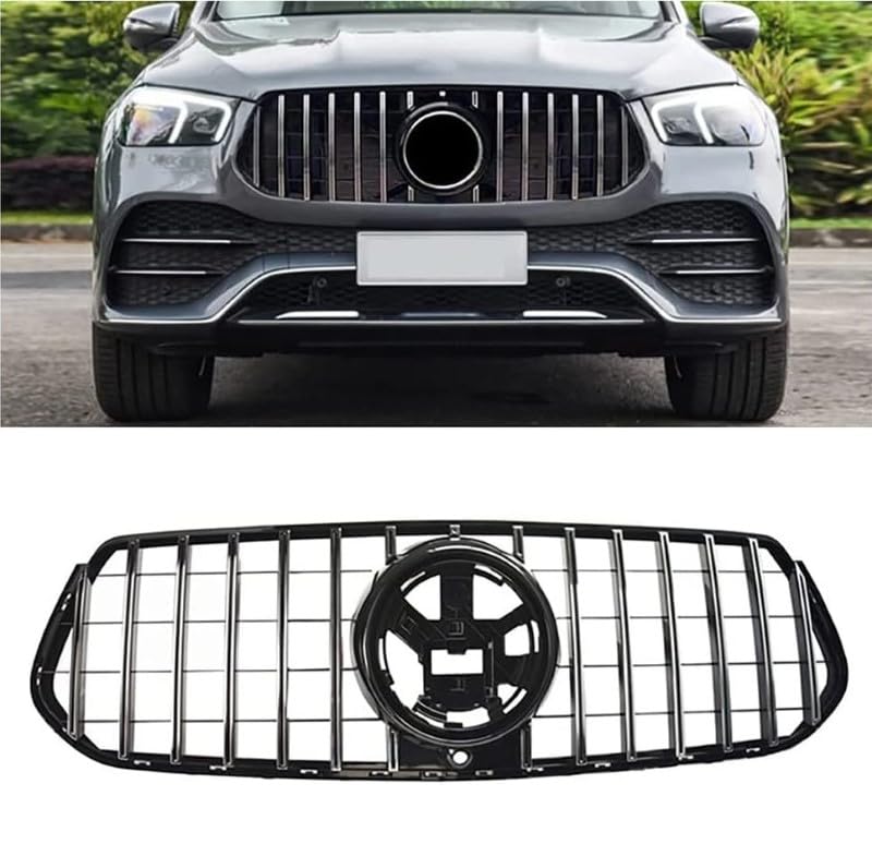 Car Craft Front Bumper Grill Compatible With Mercedes Gle W167 X167 2019-2023 Sports Amg Version Front Bumper Panamericana Grill W167 Grill Gtr Silver Amg Gle - CAR CRAFT INDIA