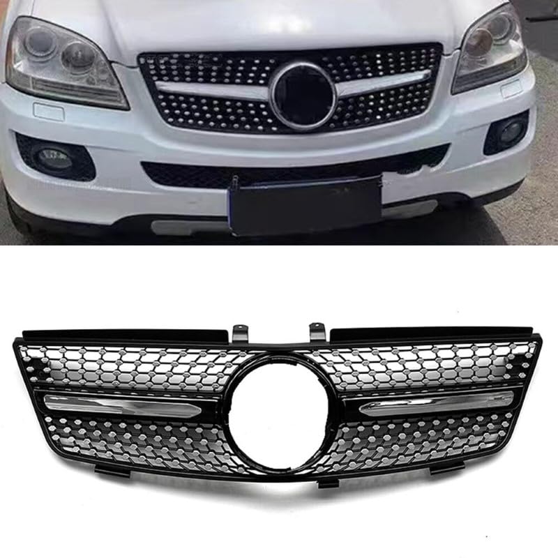 Car Craft Front Bumper Grill Compatible With Mercedes Ml W164 2005-2008 Sports Gt Amg Front Bumper Panamericana Grill W164 Grill Diamond Black - CAR CRAFT INDIA