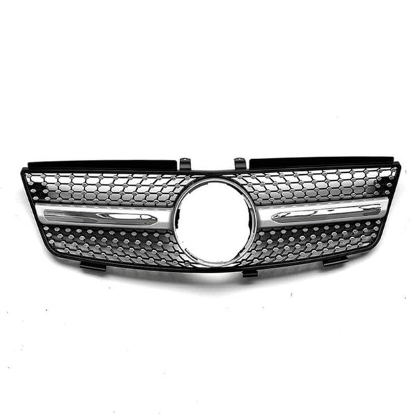 Car Craft Front Bumper Grill Compatible With Mercedes Ml W164 2005-2008 Sports Gt Amg Front Bumper Panamericana Grill W164 Grill Diamond Silver - CAR CRAFT INDIA