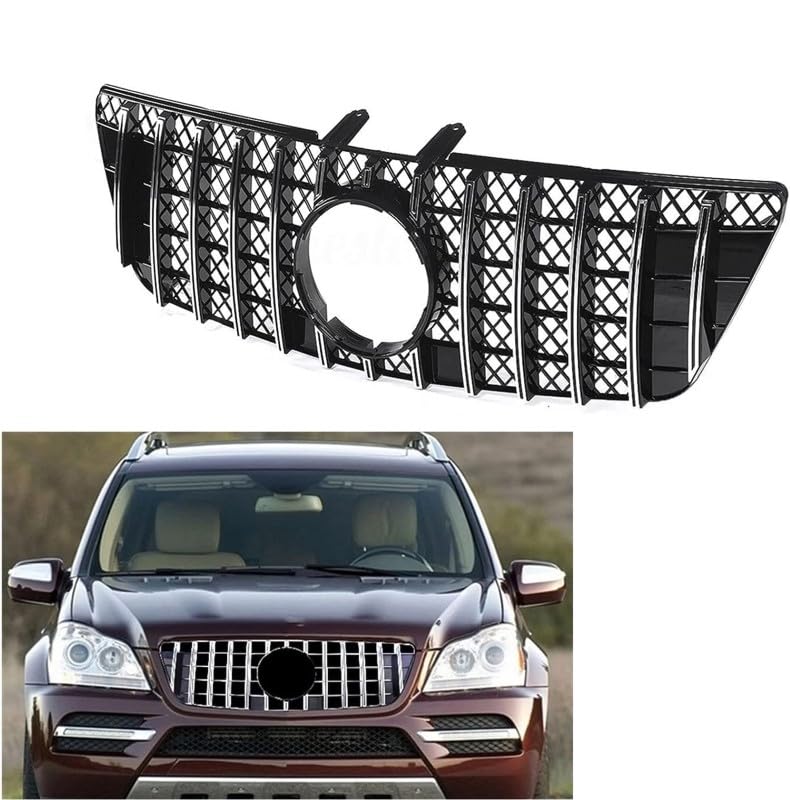 Car Craft Front Bumper Grill Compatible With Mercedes Ml W164 2009-2012 Sports Gt Amg Front Bumper Panamericana Grill W164 Grill Gtr Silver Lci - CAR CRAFT INDIA