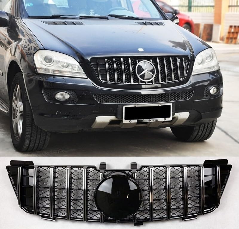 Car Craft Front Bumper Grill Compatible With Mercedes Ml W164 2009-2012 Sports Gt Amg Front Bumper Panamericana Grill W164 Grill Gtr Black Lci - CAR CRAFT INDIA