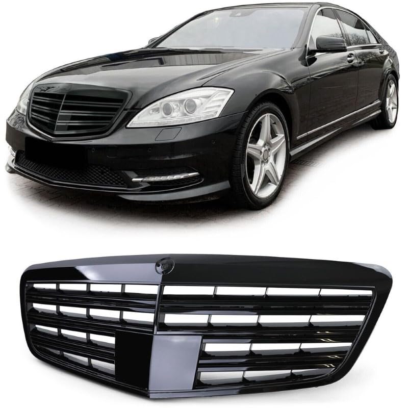 Car Craft Front Bumper Grill Compatible With Mercedes S Class W221 Lci 2010-2014 Maybach Brabus Sports Gt Amg Front Bumper Panamericana Grill W221 Grill Maybach Lci Black - CAR CRAFT INDIA