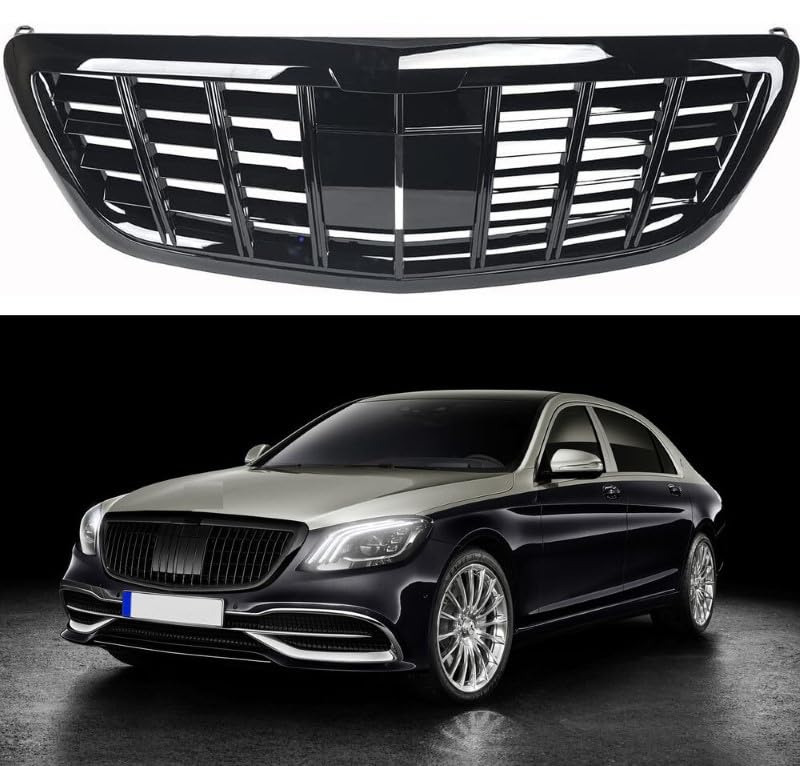 Car Craft Front Bumper Grill Compatible With Mercedes S Class W222 2014-2020 Maybach Brabus Sports Gt Amg Front Bumper Panamericana Grill W222 Grill Maybach Black - CAR CRAFT INDIA