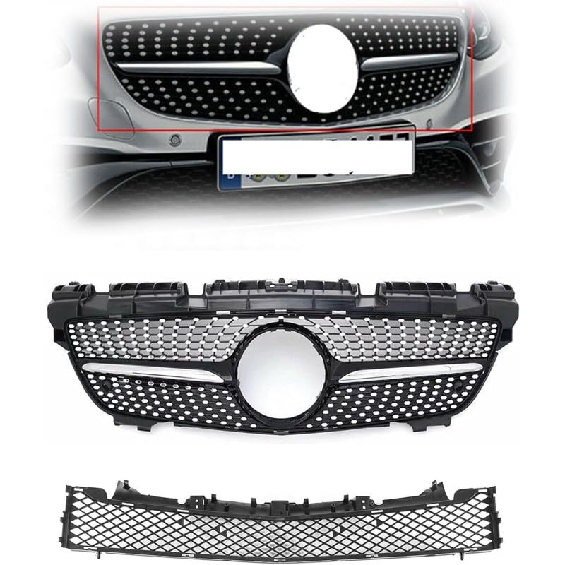 Car Craft Front Bumper Grill Compatible With Mercedes Slk W172 R172 2011-2016 Sports Gt Amg Front Bumper Panamericana Grill R172 Grill Diamond Black - CAR CRAFT INDIA