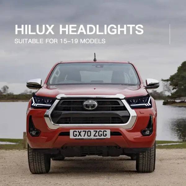 Car LED Headlight Auto Head Lamp for Toyota Vigo Hilux Revo 2015-2020 Reverse Brake Fog Front Lights DRL Plug and Play IP67 2Pcs