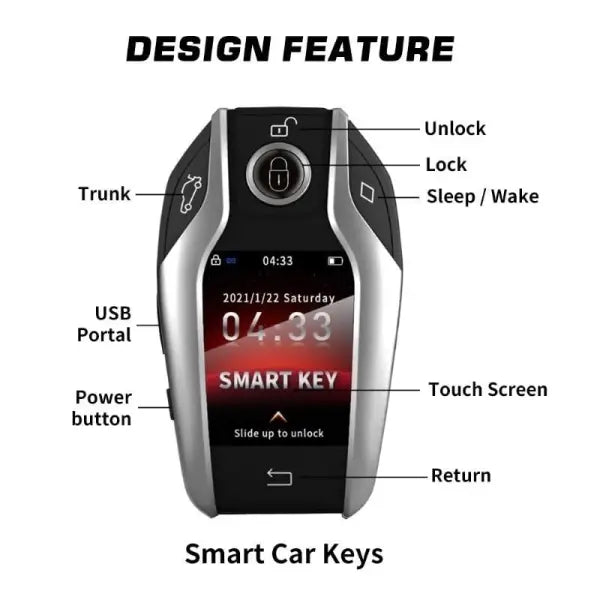 Car Craft LCD Key Compatible with BMW Mercedes Audi Jaguar