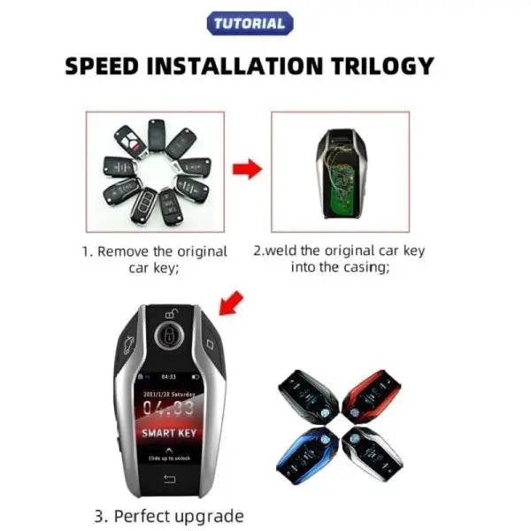 Car Craft LCD Key Compatible with BMW Mercedes Audi Jaguar