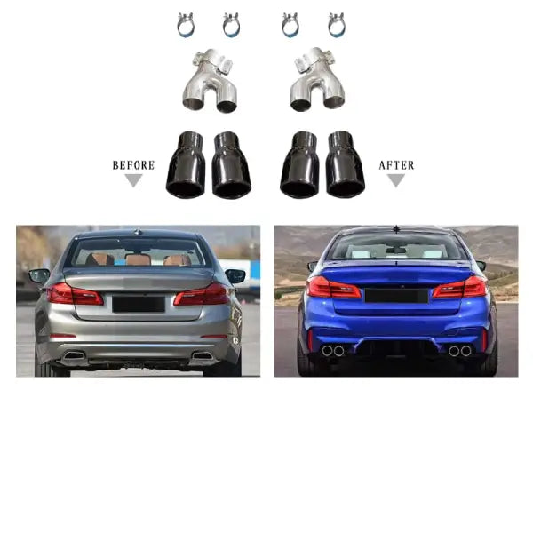 Car Craft M5 Exhaust Tip Silensor Tip Compatible With Bmw 5